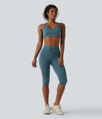 Legging de yoga Halara UltraSculpt™ chiné, taille haute, à cordon de serrage, séchage rapide, style caleçon avec poches