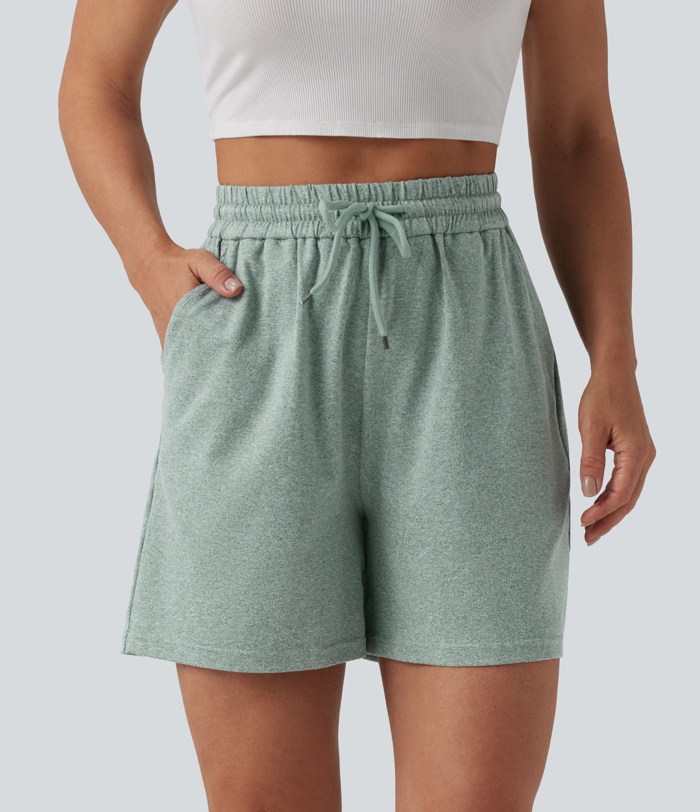 Short ample décontracté taille haute avec cordon de serrage 12,5 cm et poches