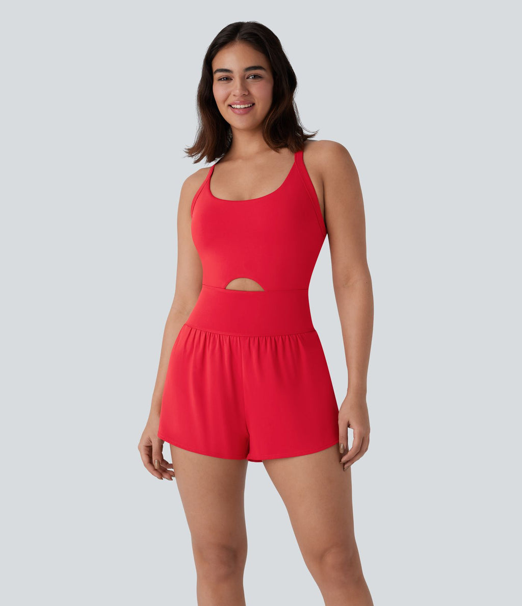 Combinaison-pantalon de yoga 2-en-1 gainante à séchage rapide avec poches SoftlyZero™