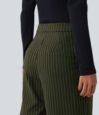 Pantalon Halara Flex™ tailleur droit taille haute rayé effet frais InstantCool avec poches