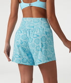 Short taille haute 2 en 1 à motif coquillage 12,5 cm avec poches