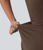 Combinaison tailleur plissée croisée col V à manches courtes avec lien noué et poches — Easy Peasy