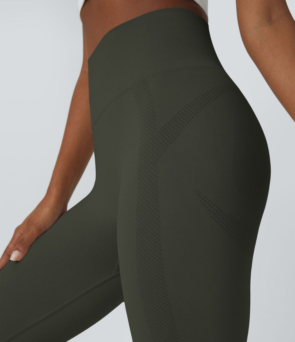 Legging yoga 7/8 taille haute froncé sans couture OneForm Seamless Flow