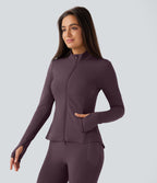 Veste d'équitation ajustée Softlyzero™ avec col montant, passe-pouces, poches, plis et fermeture éclair - Protection UPF50+
