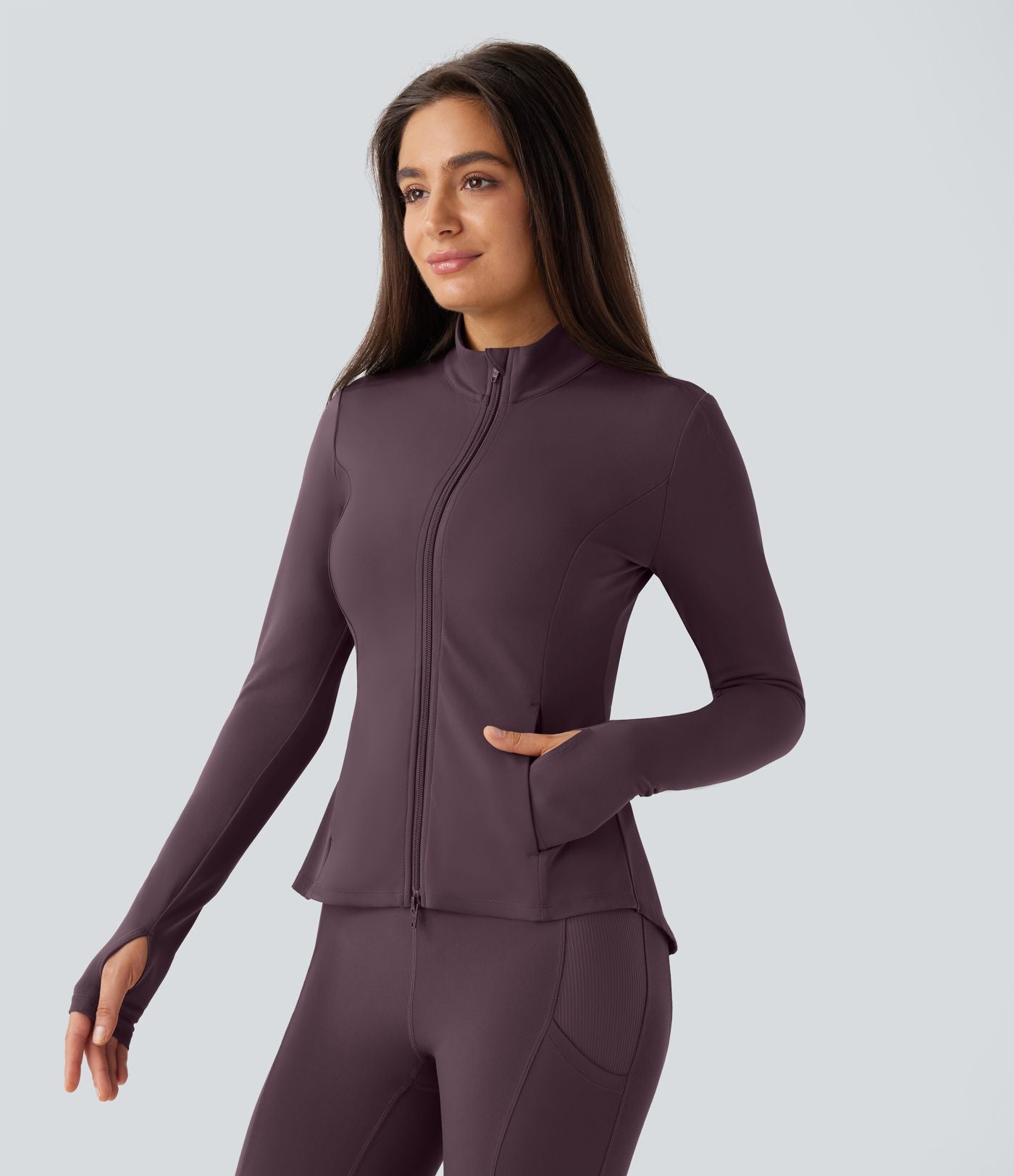Veste d'équitation ajustée Softlyzero™ avec col montant, passe-pouces, poches, plis et fermeture éclair - Protection UPF50+