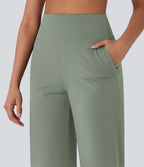 Pantalon de yoga droit gainant taille haute avec poches Halara UltraSculpt™