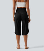 Pantalon corsaire de grossesse super taille haute en Breezeful™ à ourlet incurvé et séchage rapide avec poches
