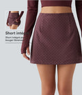 Jupe-short mini taille haute en velours à pois