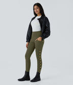 Pantalon taille haute ajusté longueur cheville avec poches décoratives DayStretch