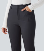 Pantalon tailleur Halara Flex™ skinny chevrons taille haute avec poches