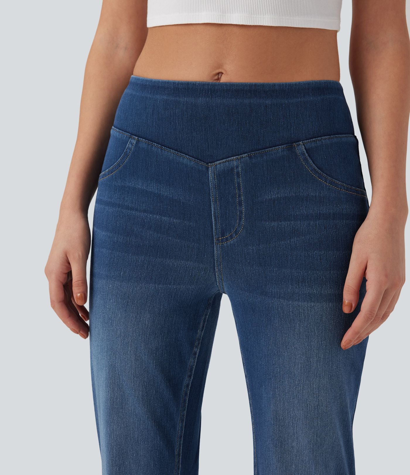 Jean décontracté Halara Flex™ taille mi-haute coupe évasée avec poches