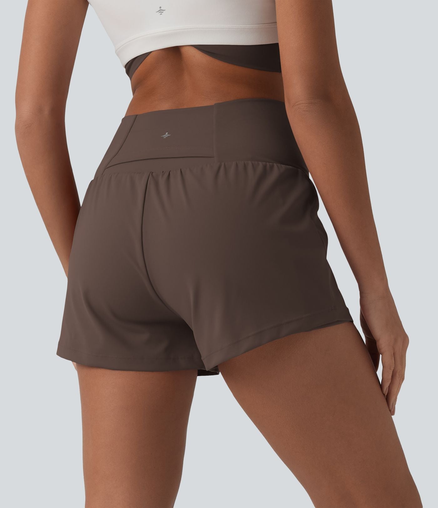 Short de yoga 2-en-1 SoftlyZero™ Airy croisé taille haute 7,5 cm effet frais InstantCool avec poches
