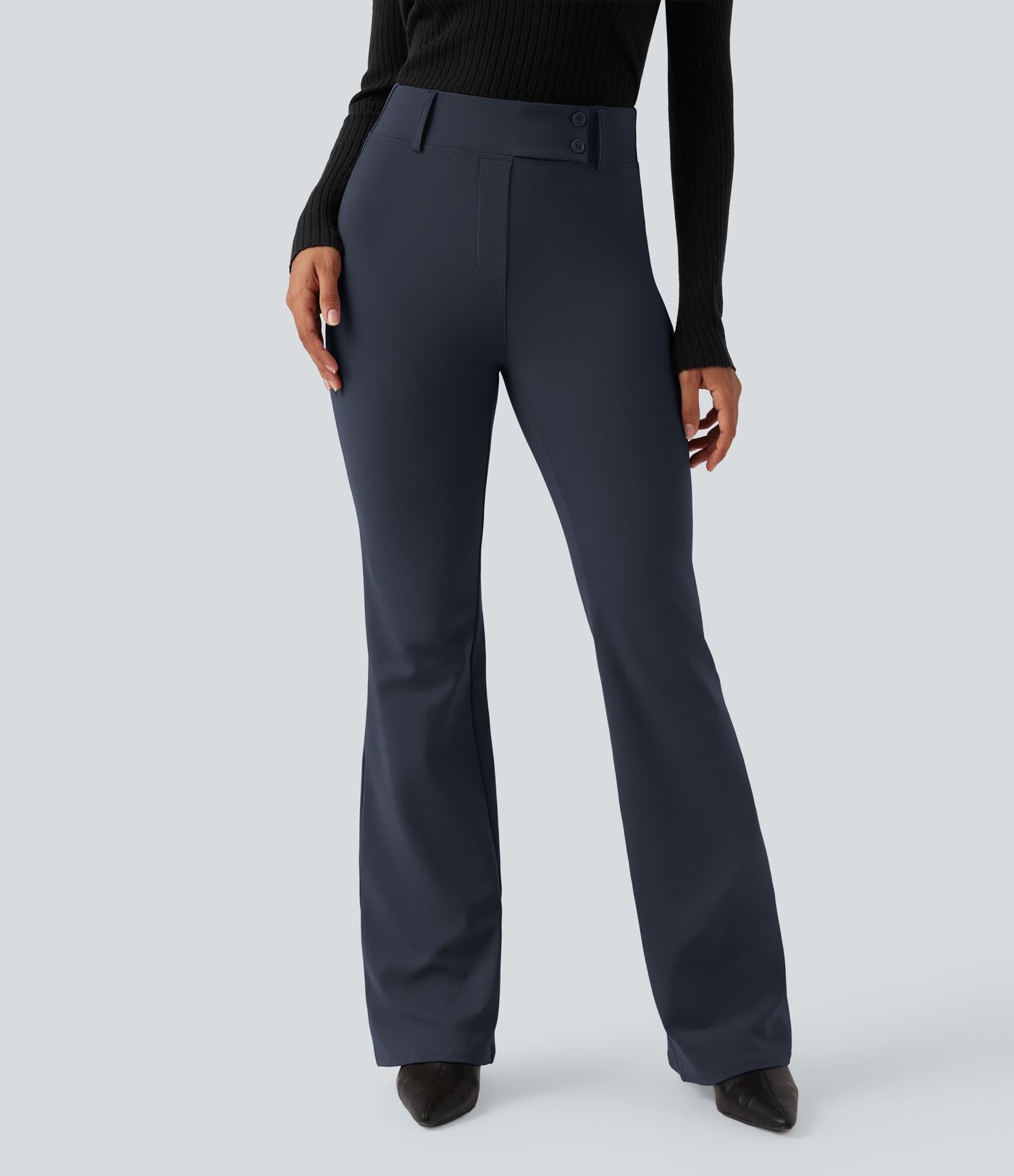 Pantalon tailleur évasé taille haute avec poches Halara Flex™
