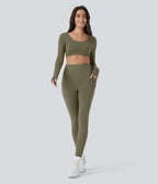 Legging de sport taille haute gainant et thermique Softlyzero™ avec poches