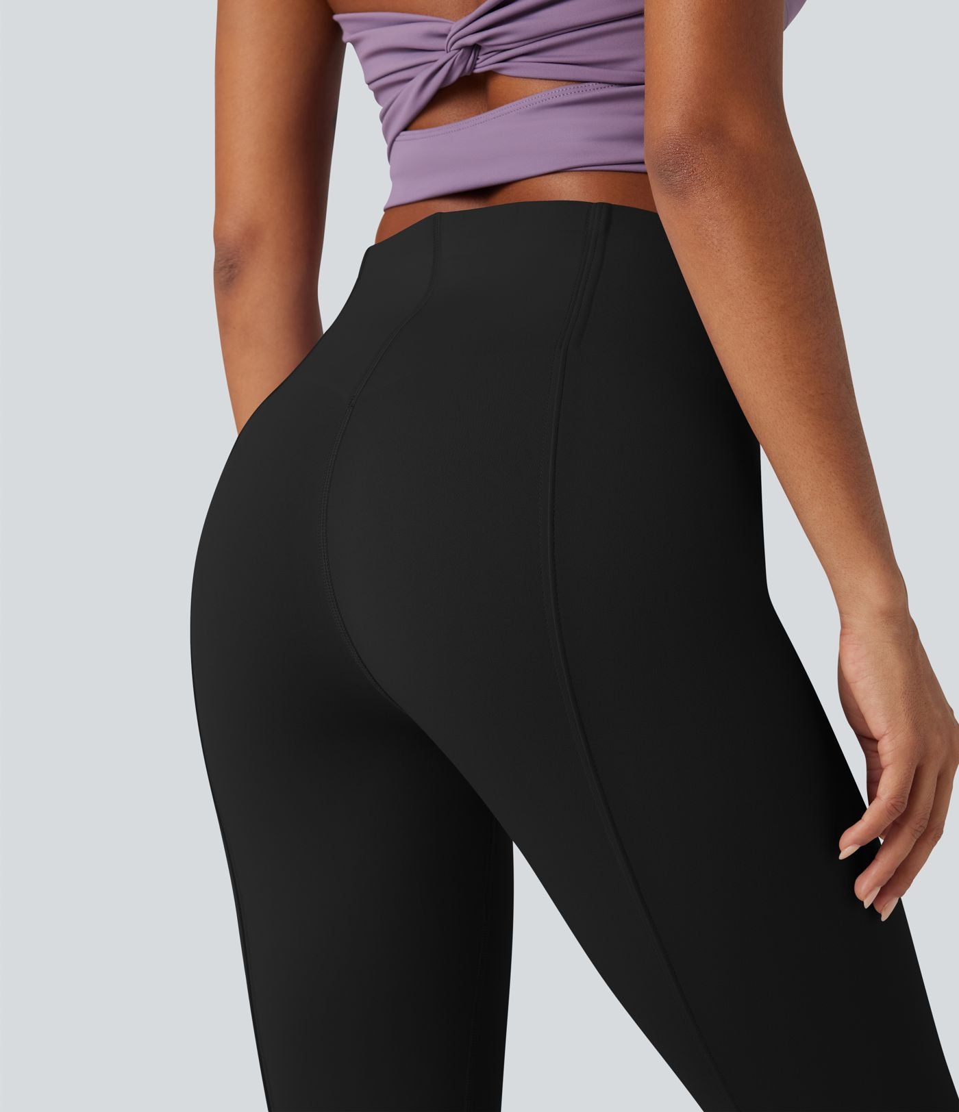 Pantalon décontracté bootcut ventre plat taille haute avec poche