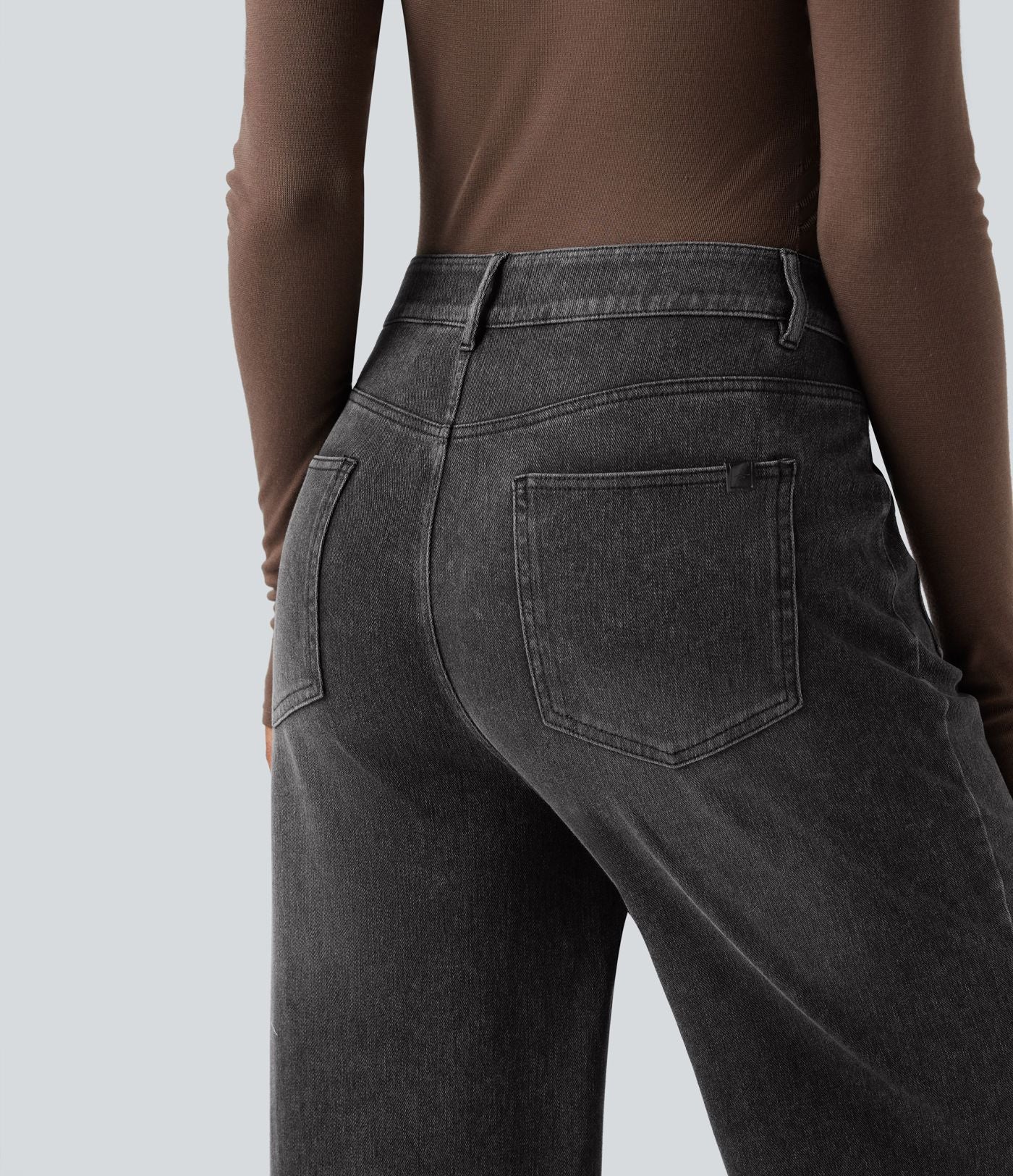 Halara Flex™ Jean coupe droite décontracté taille mi-haute avec poches