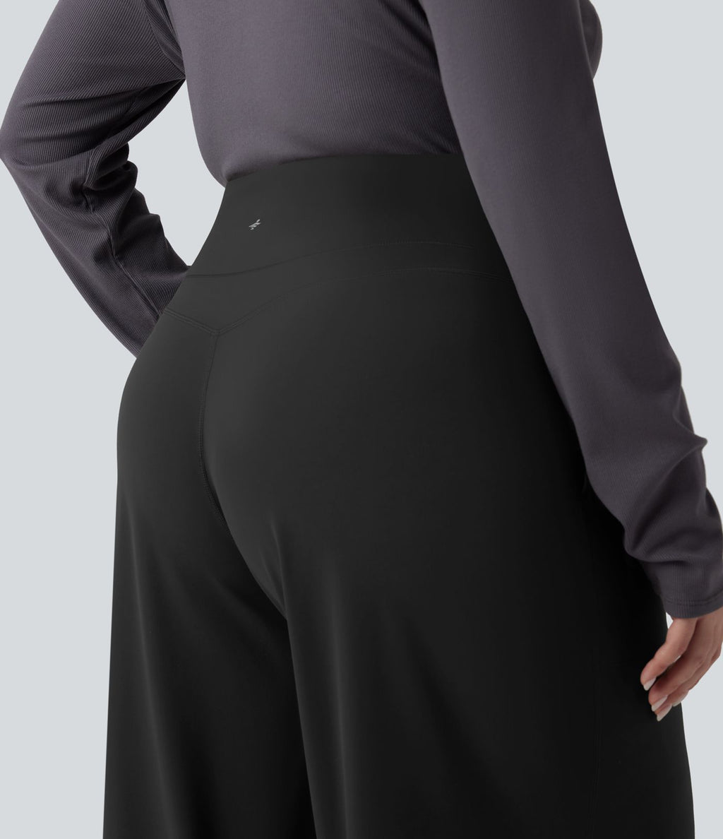 Pantalon de yoga grande taille jambes droites taille haute gainant Halara UltraSculpt™ avec poches