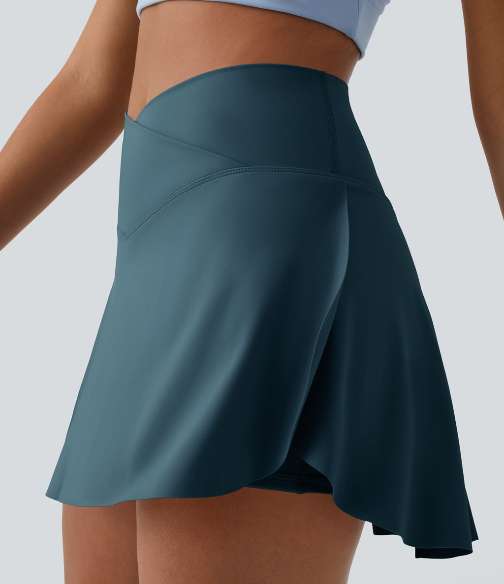 Jupe de tennis mini 2-en-1 quotidienne SoftlyZero™ Airy avec croisement, poche latérale et effet frais InstantCool, Lucid, protection solaire UPF50+
