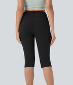 Pantalon cargo pedal pusher ajusté uni taille haute DayStretch avec poches zippées