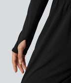 Combinaison de yoga SoftlyZero™ aérée dos découpé manches longues à trous pouces avec poches - Easy Peasy