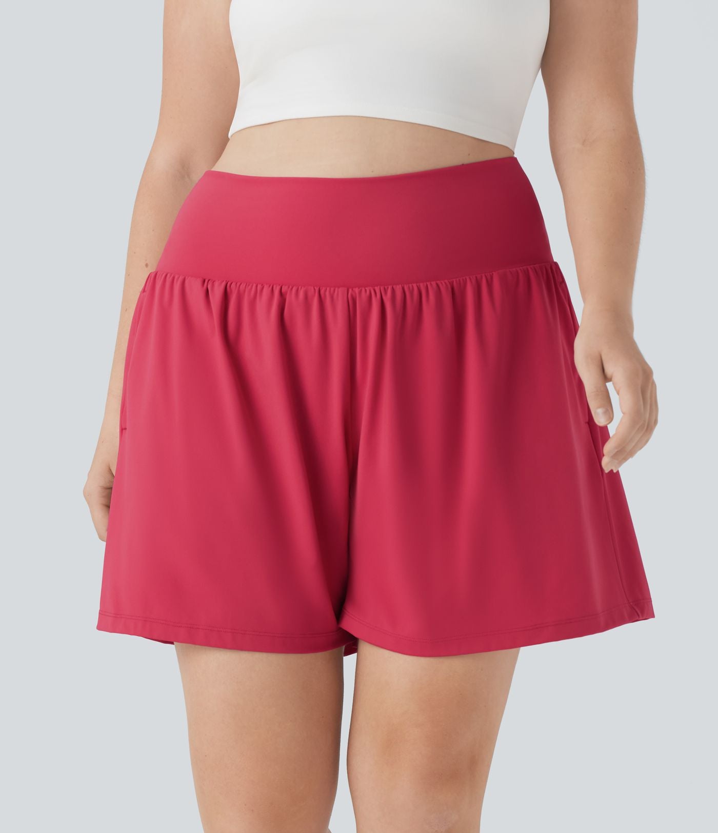 Short tailleur 2-en-1 Cool Touch yoga taille très haute Softlyzero™ Airy grande taille 17,5 cm avec poches