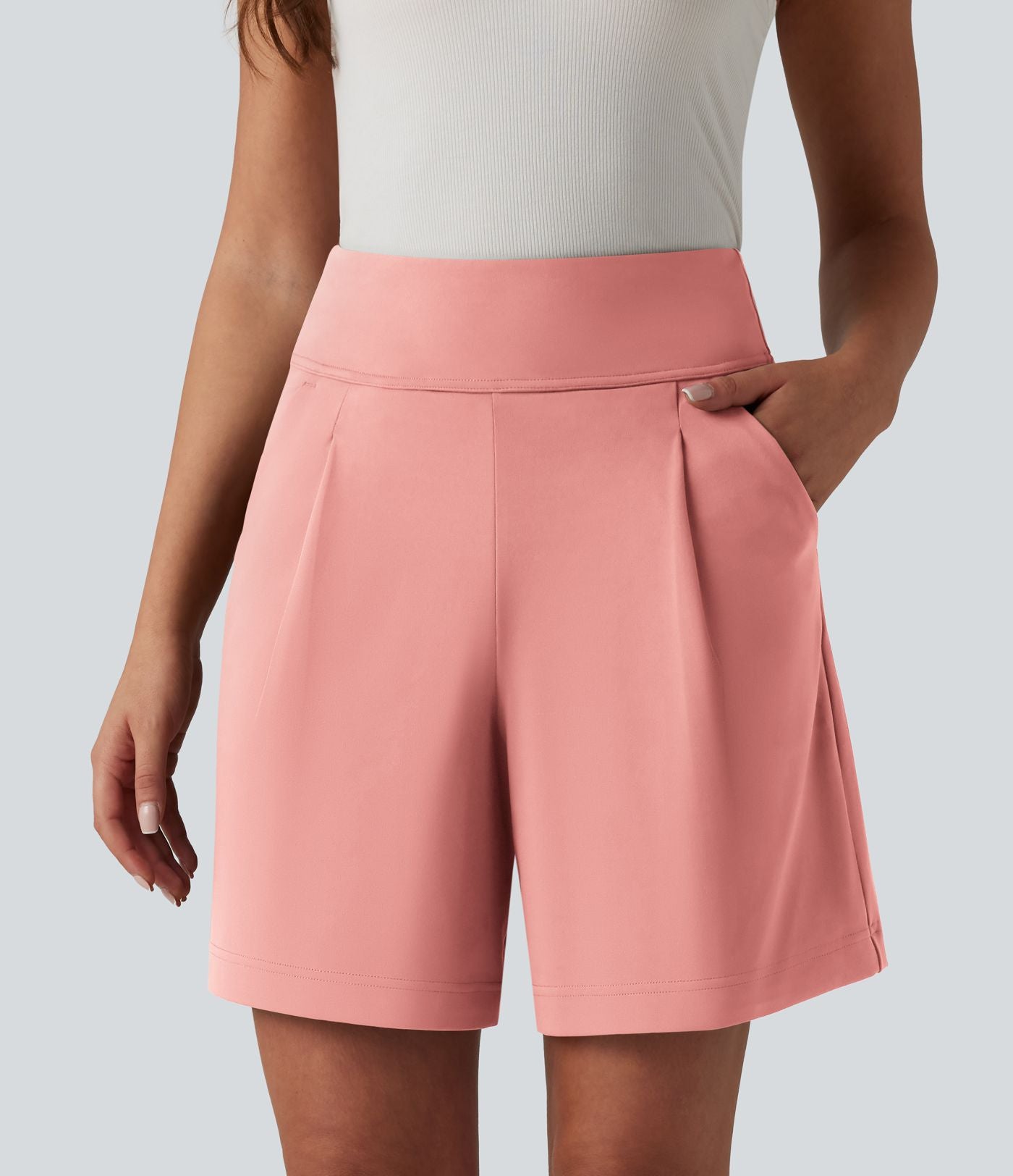 Short tailleur ample DayStretch taille haute 17,5 cm avec poches