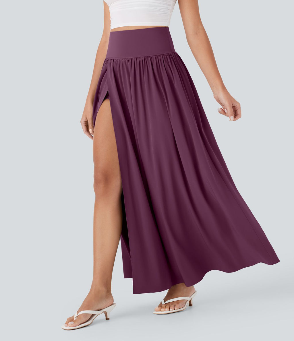 Jupe maxi fluide 2-en-1 gainante taille haute à séchage rapide Breezeful™