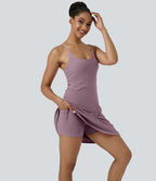 Softlyzero™ Airy Robe Sport de Yoga Plus Longue Dos Nu Découp Bretelles Réglables et Poches
