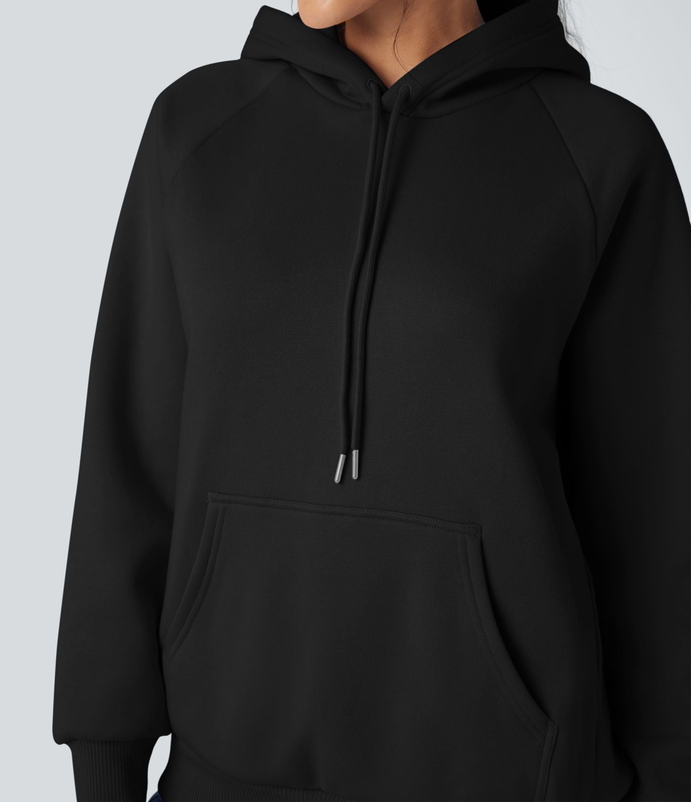 Sweat-shirt coton polaire à capuche cordon de serrage manches longues avec poches