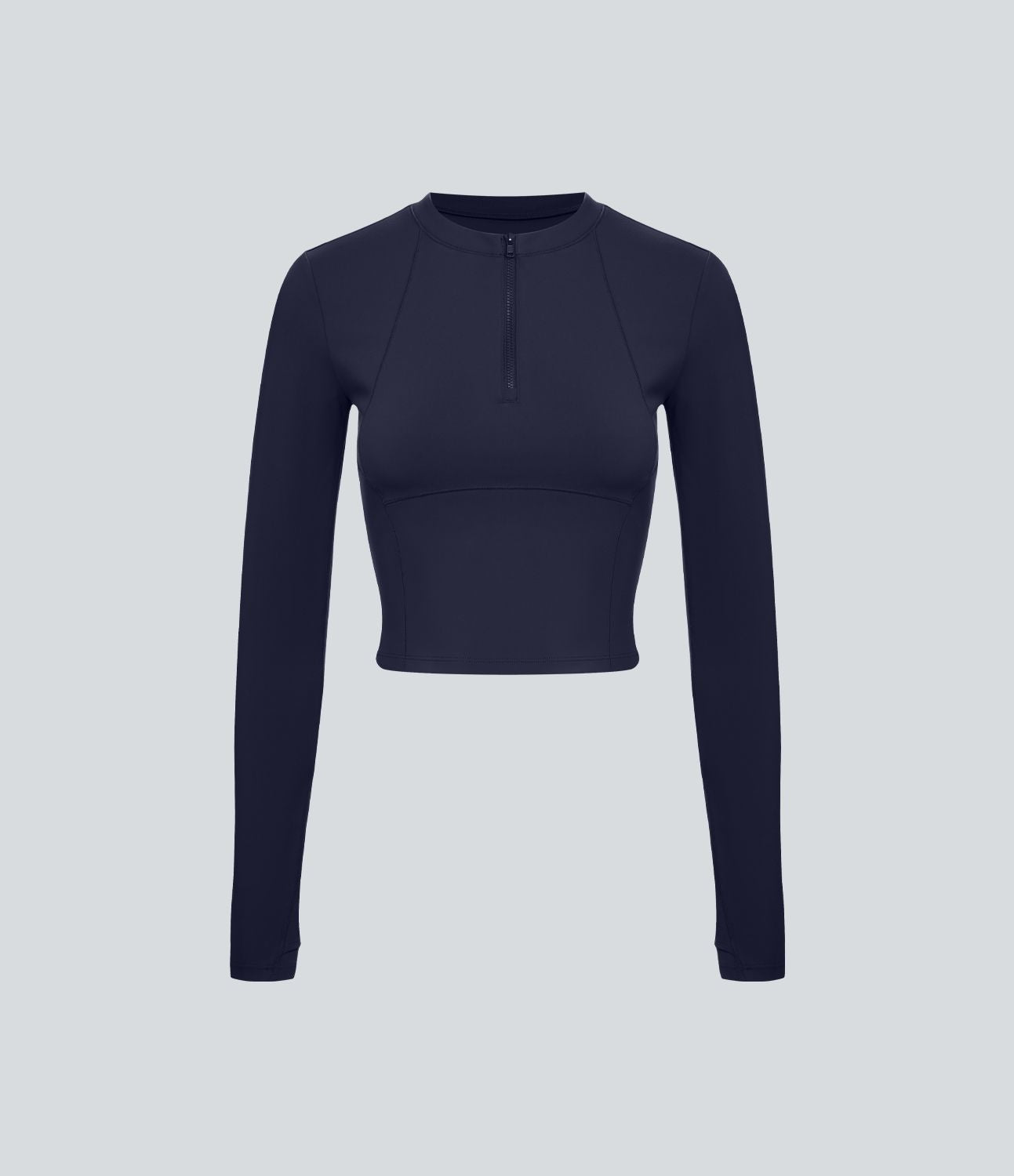 Softlyzero™ Plush Top Sport de Golf Court à Manches Longues avec Trou pour Pouce et Demi-Zip
