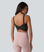 SoftlyZero™ Plush Débardeur de sport dos nu croisé et torsadé, bretelles ajustables et soutien-gorge intégré