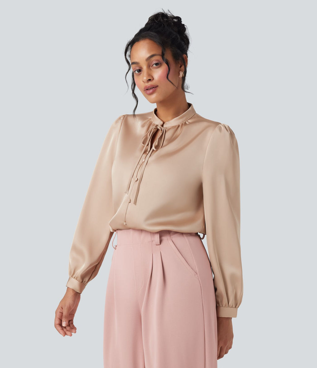 Chemise de travail manches longues nouée devant