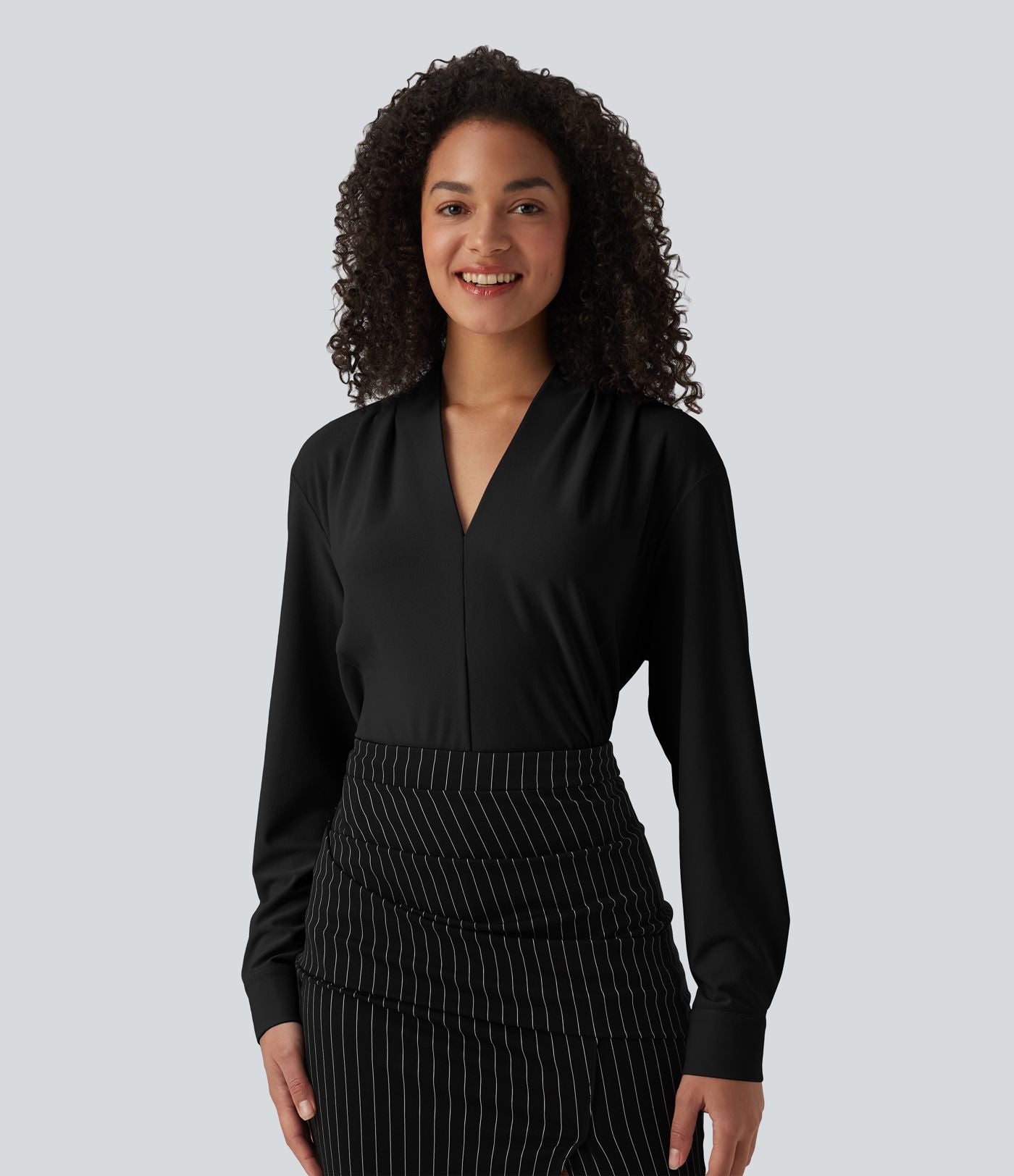 Blouse de travail col V manches longues