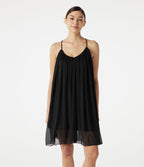 Robe nuisette mini de plage en mesh avec col V et dos noué