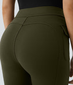 Pantalon cargo décontracté évasé taille haute avec poches à rabat latérales