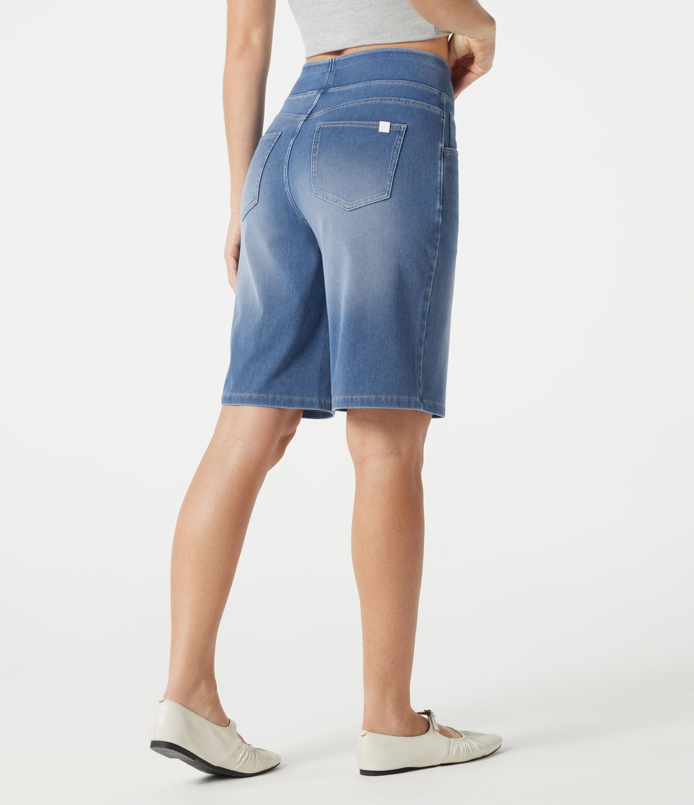 Halara Flex™ Bermuda casual en jean taille haute avec poches