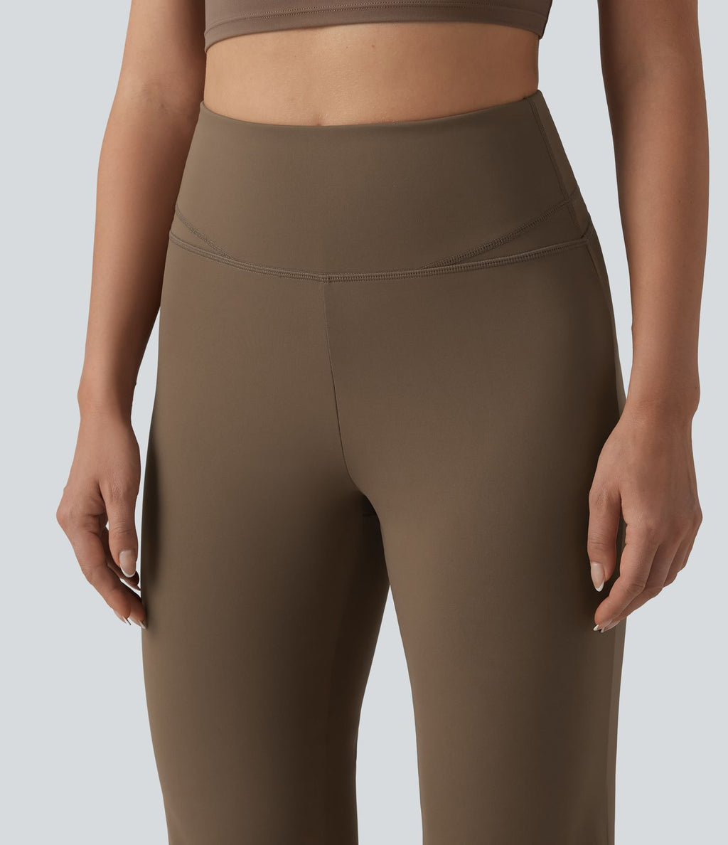Pantalon de yoga gainant taille haute coupe droite