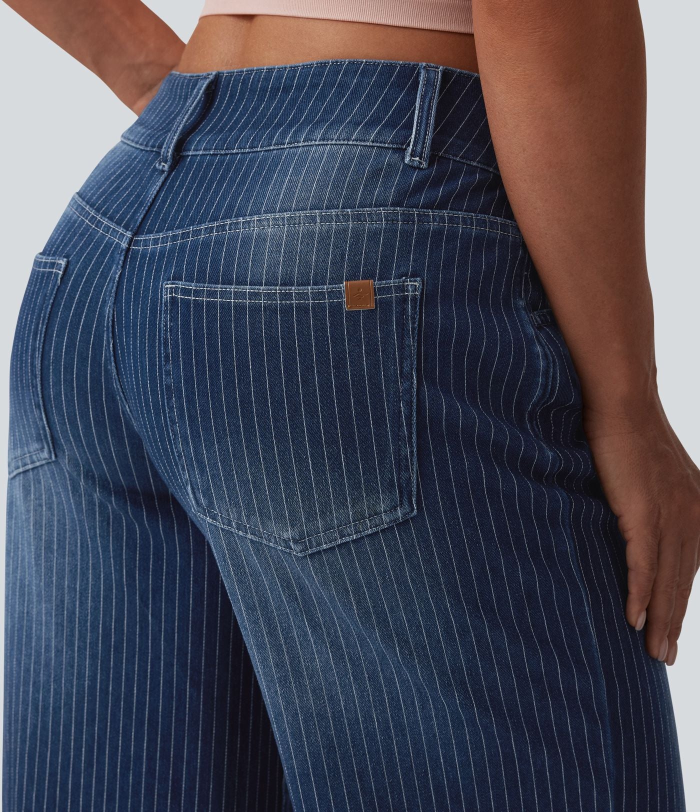 Jean large Halara Flex™ casual taille basse à rayures avec poches