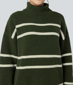 Pull color block col montant manches longues
