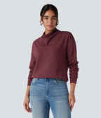 Sweat-shirt décontracté SpacerTek™ col bénitier et manches longues