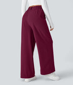 Pantalon Tailleur Large Fluide Halara Flex™ Gaufré Taille Haute Poches Latérales