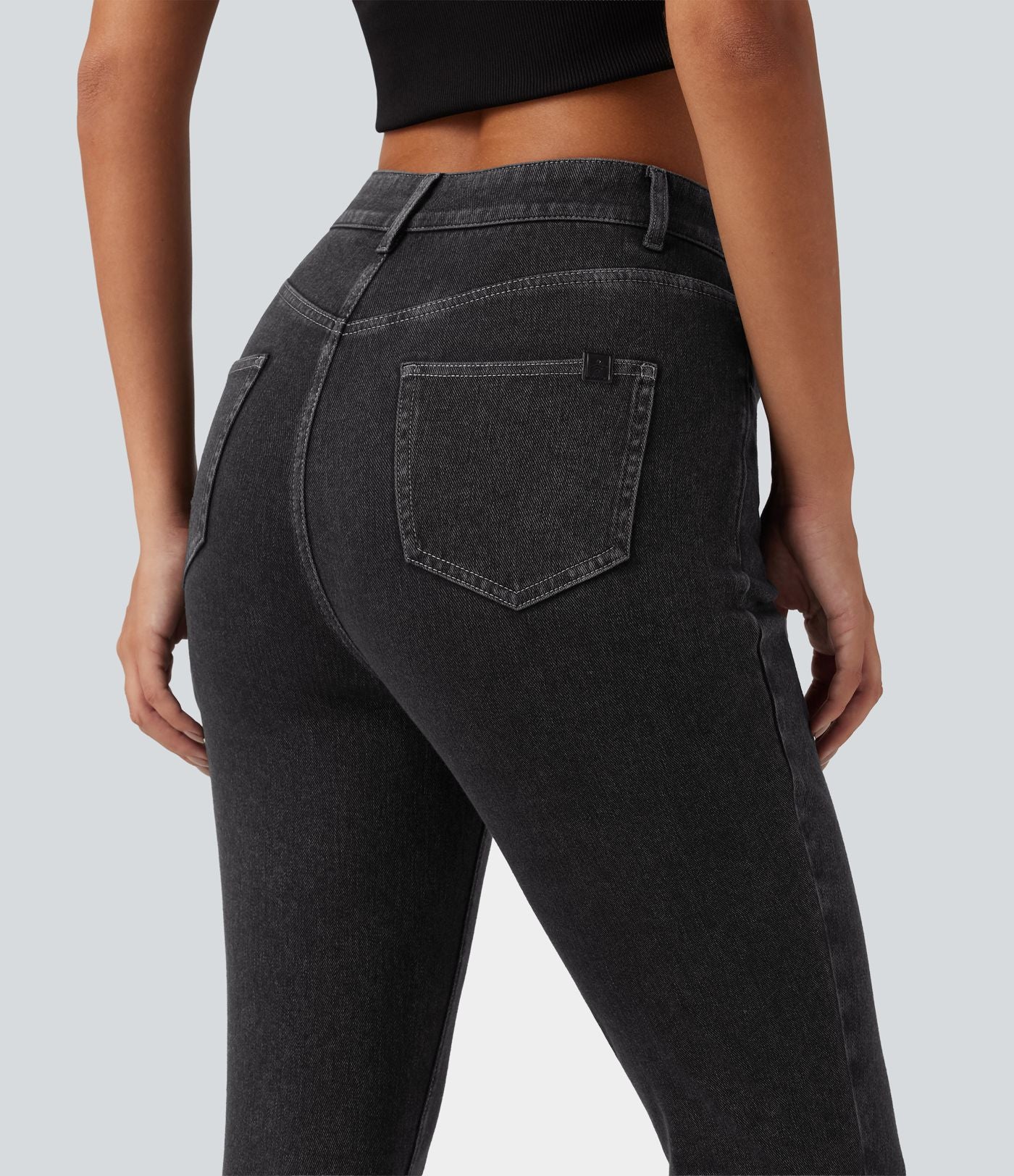 Halara Flex™ Jean slim casual capri taille haute avec fentes et poches