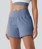 Short de yoga SoftlyZero™ Airy croisé taille haute 2-en-1 effet frais InstantCool 12,5 cm avec poches