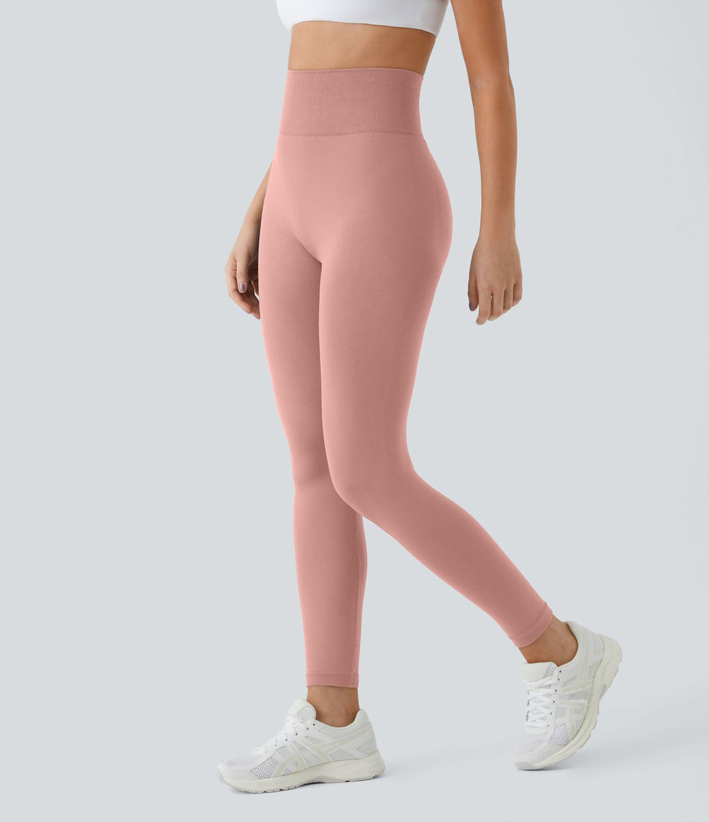 Legging taille haute froncé uni sans couture OneForm Seamless Flow