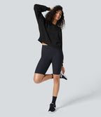 Sweatshirt Casual Solide à Manches Raglan et Col Rond