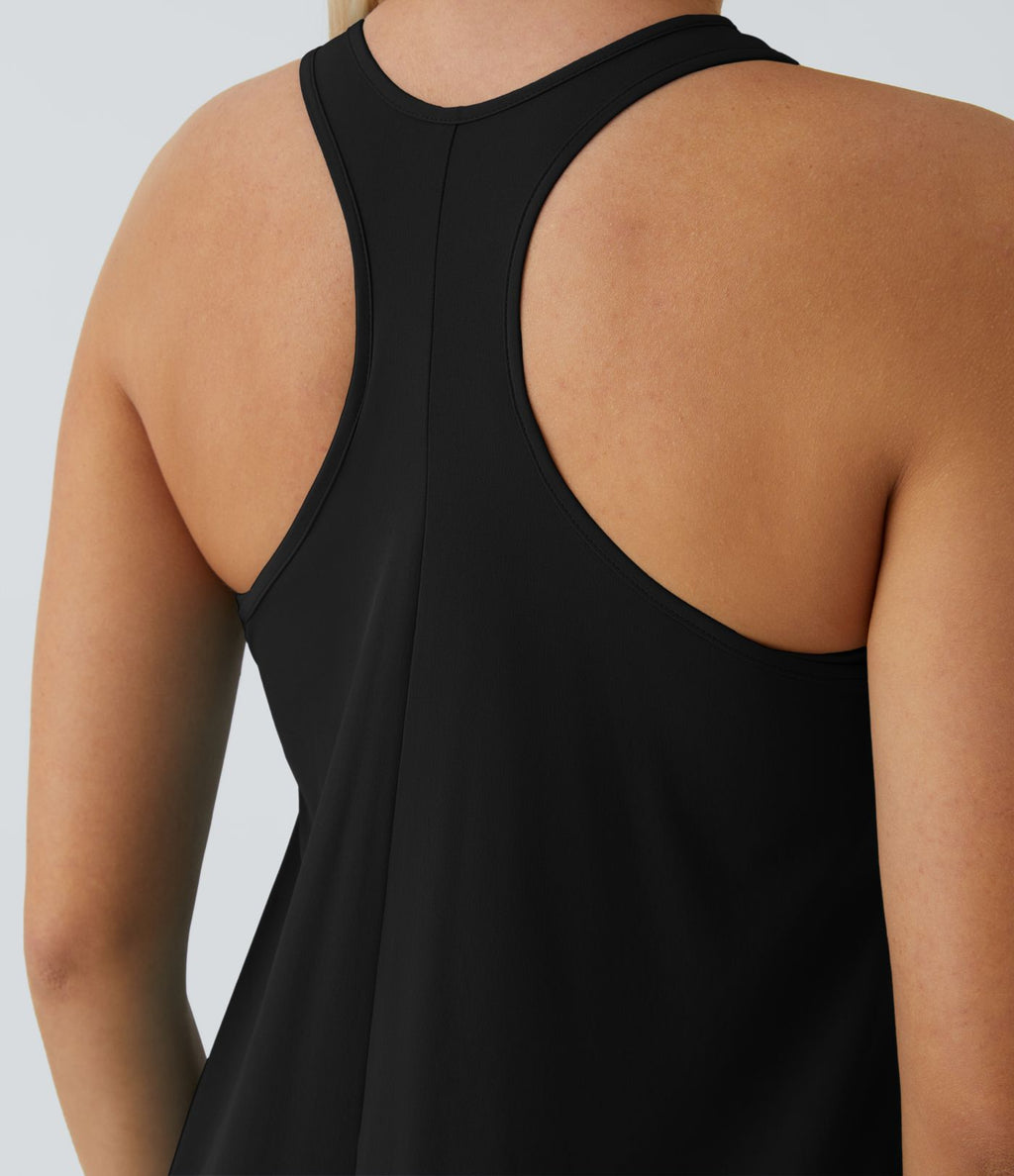 Robe décontractée mi-longue Breezeful™ dos nageur poche latérale fluide asymétrique séchage rapide A-C