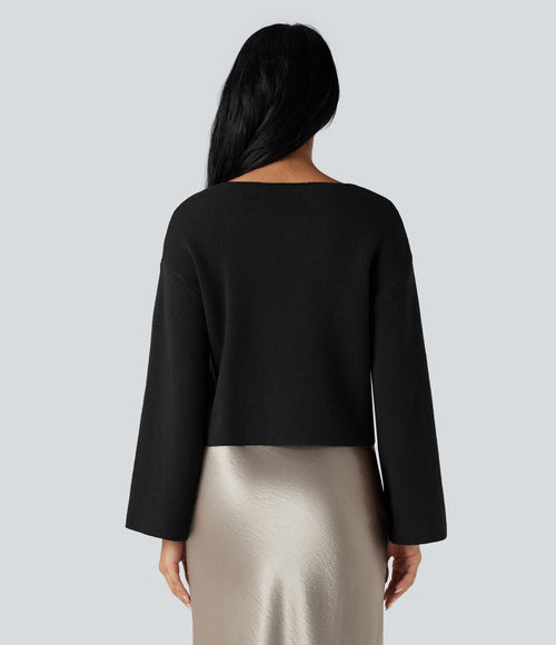 Cardigan tailleur col V manches raglan longues coupe décontractée