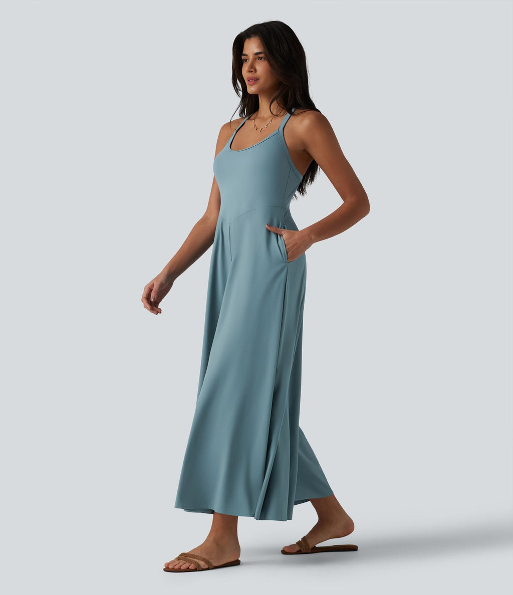 Combinaison fluide Breezeful™ col U dos nu séchage rapide avec poches