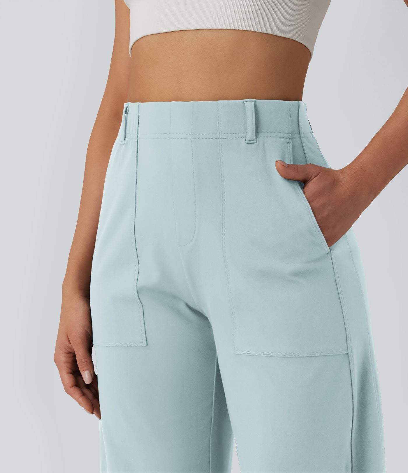 Pantalon barrel DayStretch taille haute avec poches