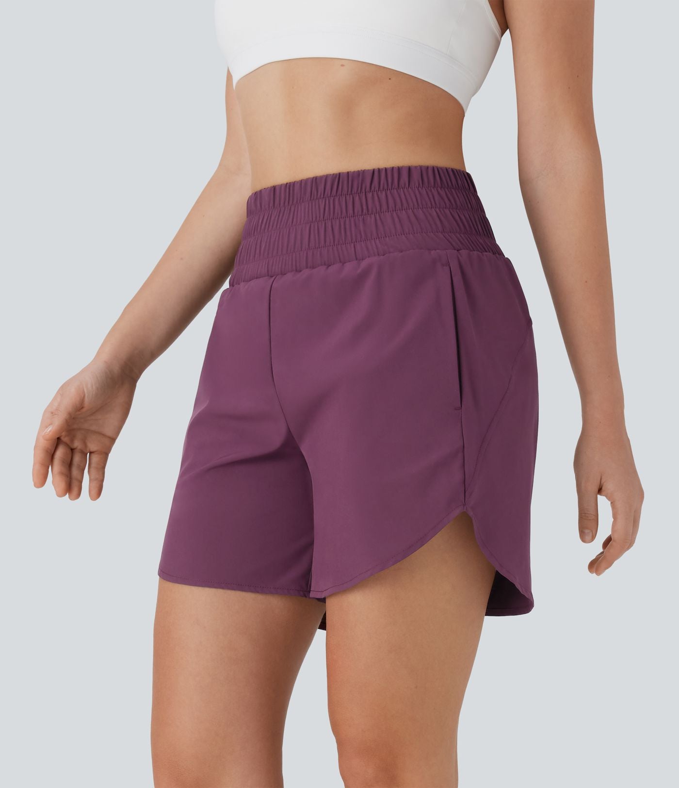 Short de course 2-en-1 Breezeful™ taille haute, poches multiples, ourlet arrondi, séchage rapide 12,5 cm - Longueur prolongée